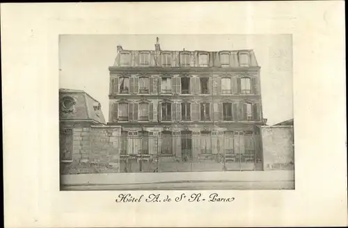 Ak Paris, Hotel A. de St. R. Baria ?