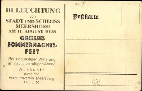 Litho Meersburg im Bodenseekreis Baden Württemberg, Schlossbeleuchtung