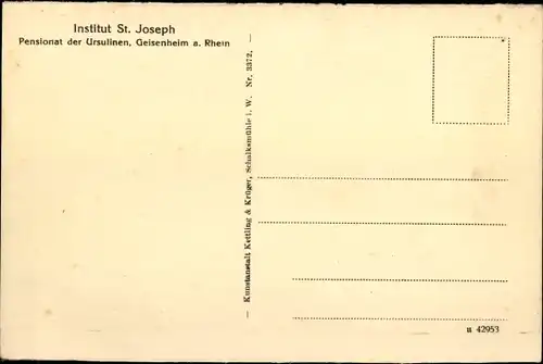 Ak Geisenheim am Rhein Hessen, Institut St. Joseph, Partie aus dem Garten