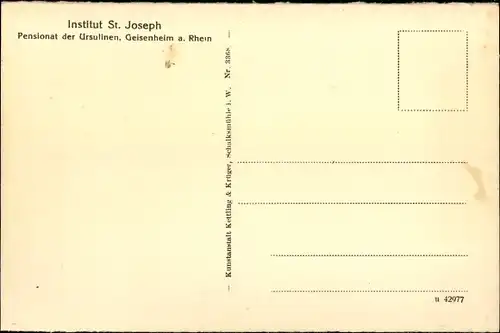 Ak Geisenheim am Rhein Hessen, Institut St. Joseph, Küche