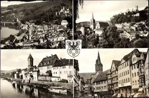 Ak Wertheim am Main, Gesamtansicht, Main, Kirche, Ort