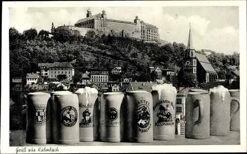 Ak Kulmbach in Oberfranken, Bierkrüge, Panorama