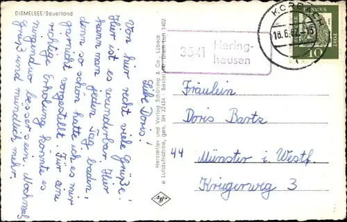 Ak Landpoststempel 3541 Heringhausen