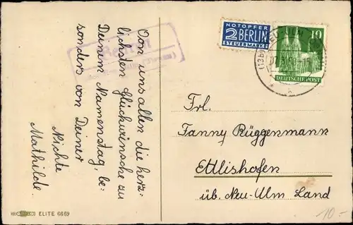 Ak Landpoststempel Beuren über Neu Ulm (Donau)