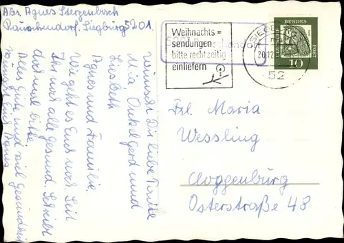 Ak Landpoststempel 5201 Rauschendorf