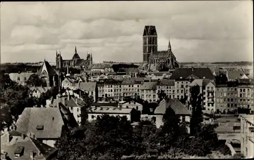 Ak Hansestadt Wismar, Blick auf die St- Marien- u. St. Georgenkirche