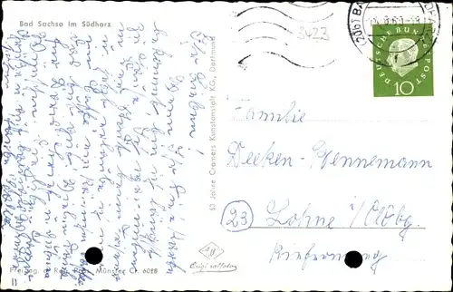 Ak Bad Sachsa im Harz, Luftbild vom Ort