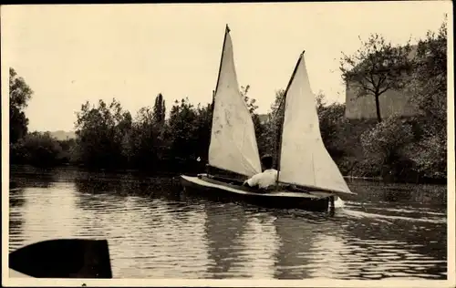 Foto Ak Jena in Thüringen, Segelboot