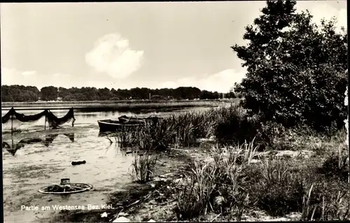 Ak Westensee in Schleswig Holstein, Blick auf den See, Fischerreuse