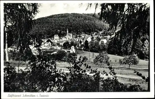 Ak Schmitten im Taunus Hessen, Durchblick zum Ort