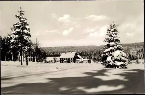 Ak Sankt Andreasberg Braunlage im Oberharz, Gaststätte Sonnenberg im Winter