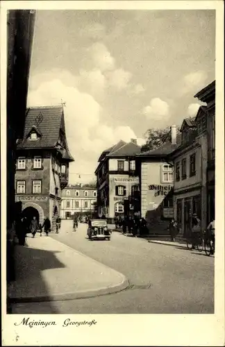 Ak Meiningen in Thüringen, Georgstraße, Geschäft Ernst Funk