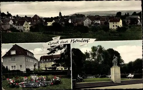 Ak Bendorf am Rhein, Gesamtansicht, Denkmal