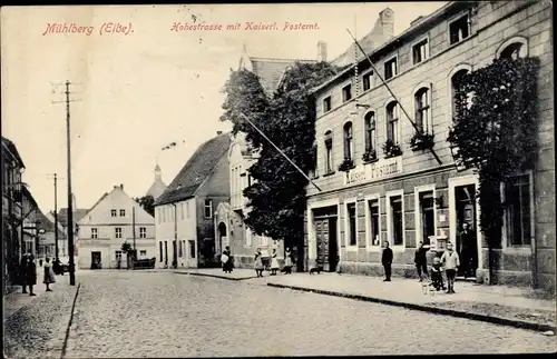 Ak Mühlberg an der Elbe, Hohestraße, Kaiserliches Postamt