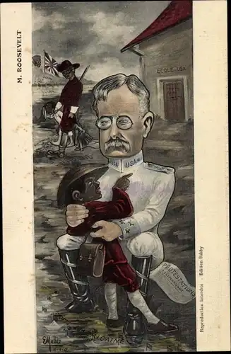 Künstler Ak Theodore Roosevelt, Karikatur
