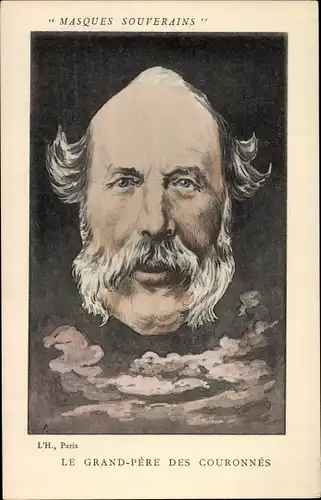 Künstler Ak König Christian IX. von Dänemark, Masques Souverains, Grand Père des Couronnés