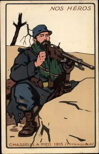 Ak Nos Héros, Chasseur a Pied 1915, Mitrailleur