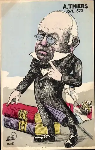 Künstler Ak Adolphe Thiers, Französischer Staatspräsident, Karikatur