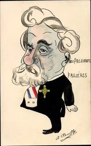 Künstler Ak Armand Fallières, Französischer Staatspräsident, Karikatur