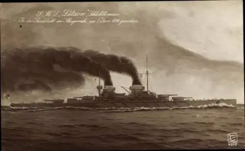 Ak Deutsches Kriegsschiff, SMS Lützow, Schlachtkreuzer, Kaiserliche Marine