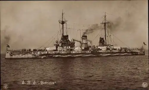 Ak Deutsches Kriegsschiff, SMS Westfalen, Großlinienschiff