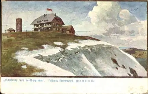 Ak Feldberg im Schwarzwald Baden Württemberg, Gasthaus zum Feldbergturm