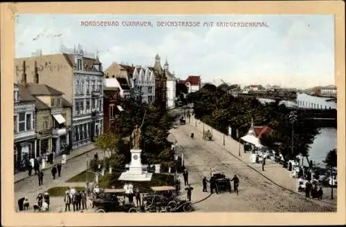 Ak Nordseebad Cuxhaven, Deichstraße, Kriegerdenkmal