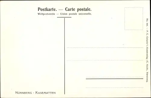 Künstler Ak Kley, Heinrich, Nürnberg in Mittelfranken Bayern, Kasematten