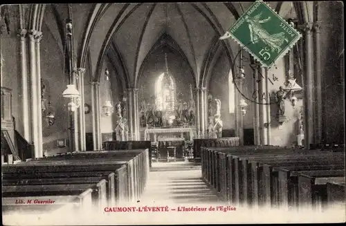 Ak Caumont l'Éventé Calvados, Interieur de l'Eglise