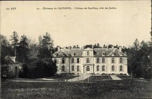 Ak Castillon Calvados, Le Chateau, Cote des Jardins