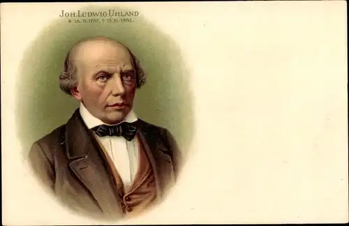 Litho Dichter Joh. Ludwig Uhland, Portrait