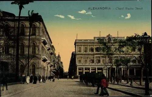 Ak Alexandria Ägypten, Cherif Pacha Street