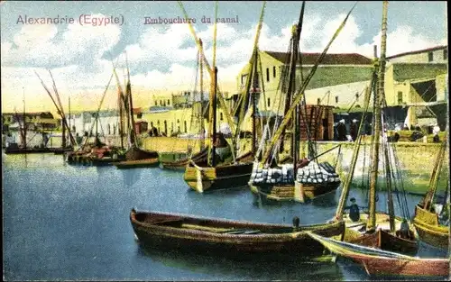Ak Alexandria Ägypten, Embouchure du canal