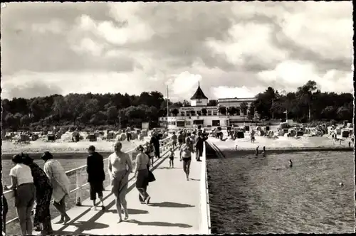 Ak Ostseebad Timmendorfer Strand, Landungsbrücke, Strandhalle