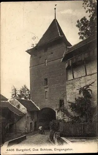 Ak Burgdorf Kanton Bern, Schloss, Eingangstor