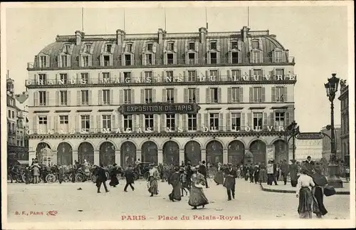 Ak Paris I, Place du Palais Royal, Grands Magasins du Louvre, Station du Métropolitain