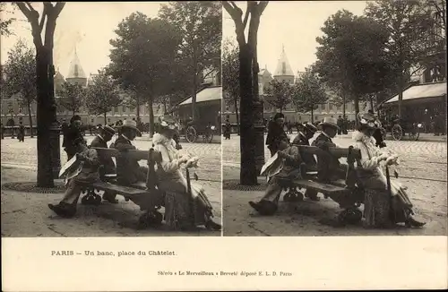 Stereo Ak Paris, Place du Châtelet, un banc