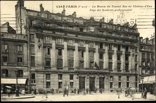 Ak Paris I., La Bourse du Travail, Rue du Chateau d'Eau