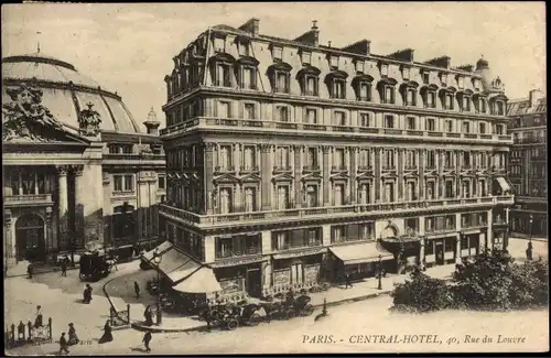 Ak Paris I., Central Hotel, Rue du Louvre