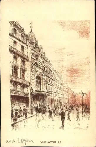 Künstler Ak Paris IX., Avenue de l'Opéra, vue actuelle, Au Gagne Petit