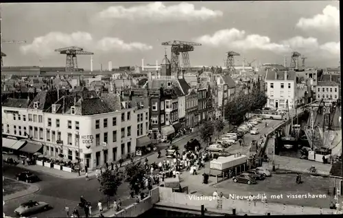 Ak Vlissingen Zeeland Niederlande, Nieuwwendijk met Vissershaven