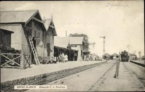 Ak Bahia Blanca Argentinien, Estacion F. C. Pacifico