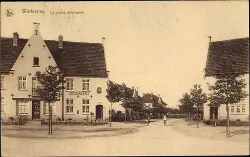 Ak Winterslag Genk Flandern Limburg, Le grand rond point