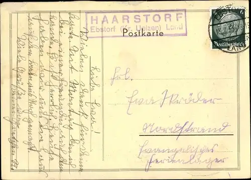 Ak Landpoststempel Haarstorf über Ebstorf (Kr. Uelzen) Land