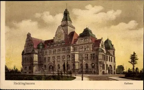 Ak Recklinghausen im Ruhrgebiet, Rathaus