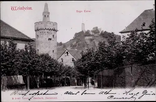 Ak Weinheim an der Bergstraße Baden, Roter Turm