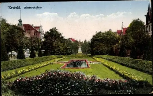 Ak Krefeld am Niederrhein, Bismarckplatz