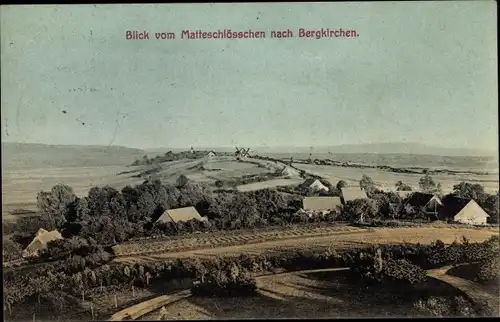 Ak Wölpinghausen Niedersachsen, Blick vom Matteschlösschen nach Bergkirchen