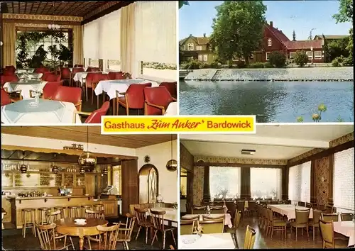 Ak Bardowick in Niedersachsen, Gasthaus zum Anker, Gasträume, Flusspartie