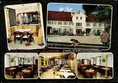 Ak Zavelstein im Schwarzwald Württemberg, Café Restaurant Lamm, Gasträume, Hausansicht
